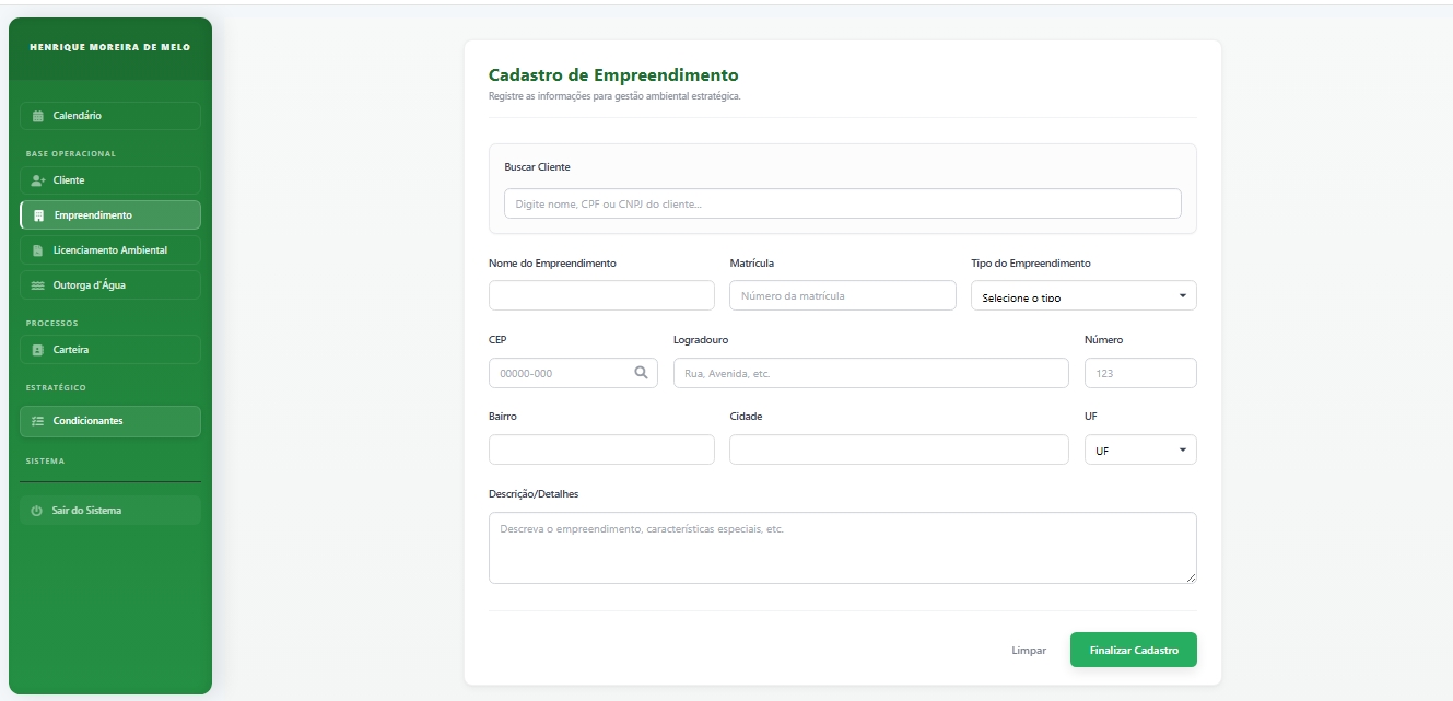 ConDigital - módulo de empreendimentos