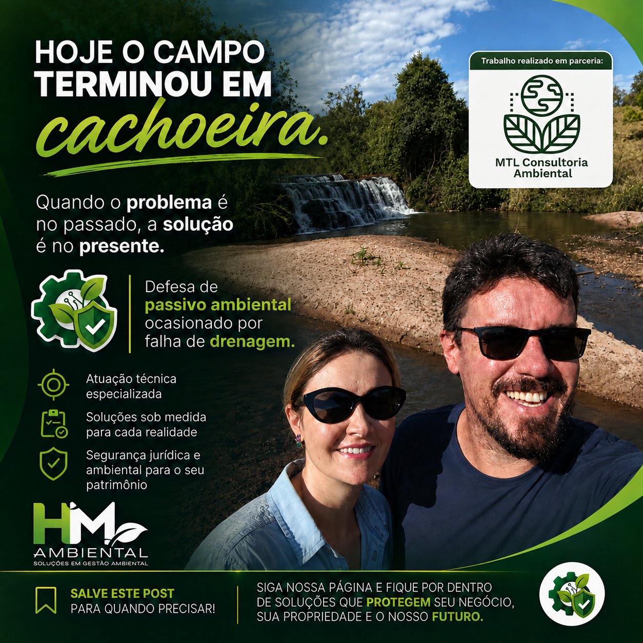 Equipe da HM Ambiental em campo durante atuação técnica de defesa de passivo ambiental