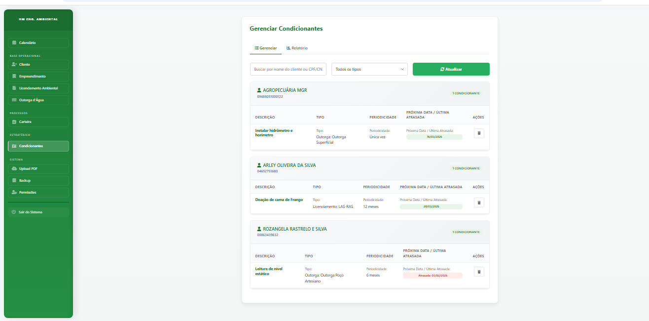 ConDigital - módulo de condicionantes